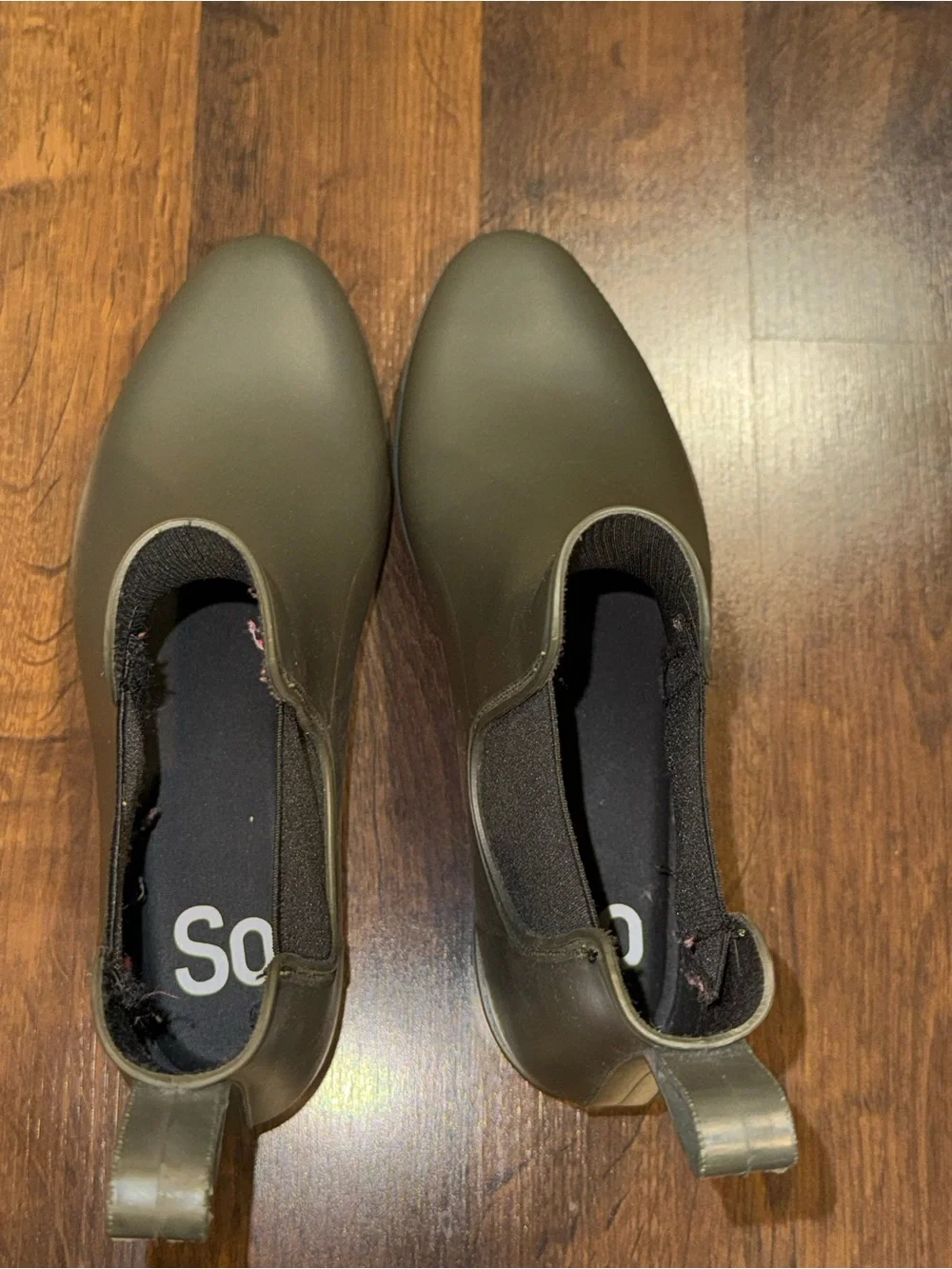Olive Green Chelsea Rain Boots